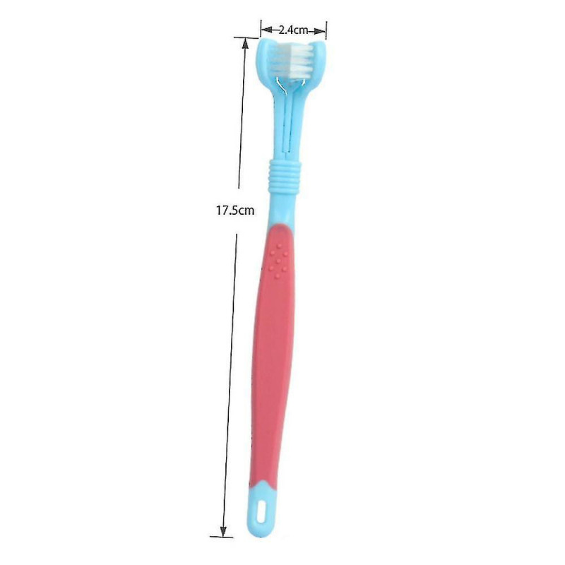 Three Sided Dog Toothbrush Reduce Tartar / Pet Cat Teeth Cleaning Oral Care