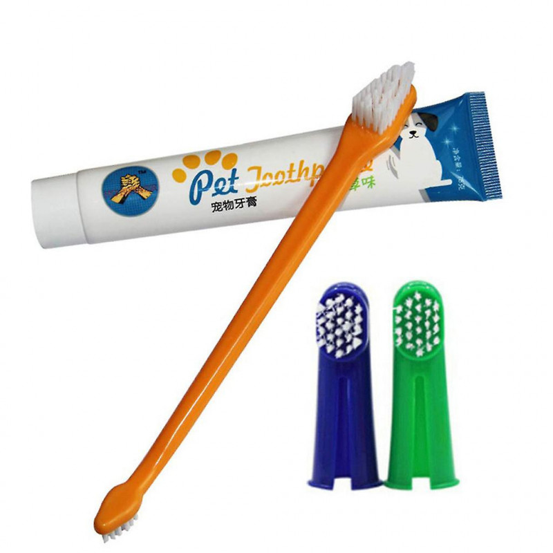 Pet Toothbrush+ Dog Cleaning JO Toothpaste+ Up Back Beef Brush Set
