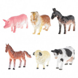 6pcs Model Farm Animal Figures Toy Pig Dog Cow Sheep Horse Donkey