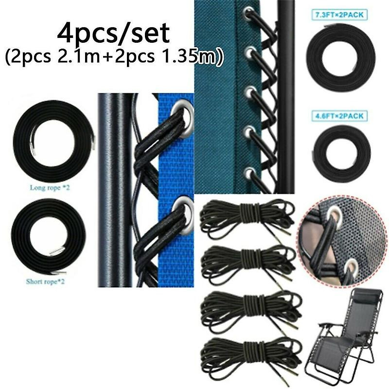 4X Keten Elastic Cord Ropes For Zero Gravity Reclining Garden Sun Lounger Chair