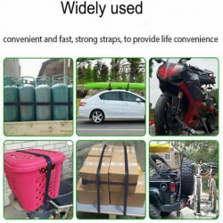 SET OF 6 LASHING STRAPS CARGO LUGGAGE TIE DOWN CAM BUCKLE ROOF RACK 2.5M x 25MM