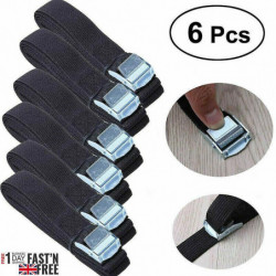SET OF 6 LASHING STRAPS CARGO LUGGAGE TIE DOWN CAM BUCKLE ROOF RACK 2.5M x 25MM