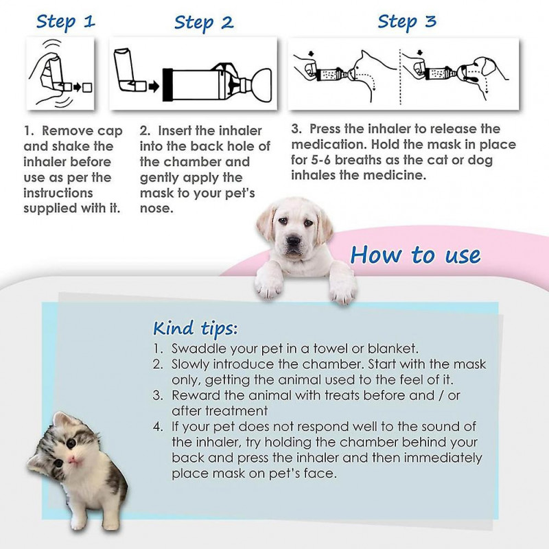 Inhaler Spacer with 2 Masks for Pets Cat and Small Dog Inhaler Spacer for ,with Round Shape Silicon Inhaler Spacer with 2 Masks for Pets Cat and Small Dog Inhaler Spacer for ,with Round Shape Silicon