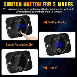 Led Digital Voltmeter With Contact Switch,dc 12v 24v Car Voltmeter Led Digital Display Waterproof