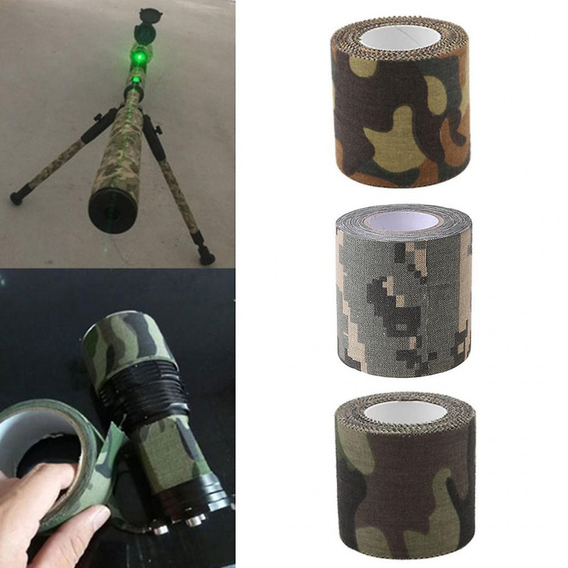 Self-adhesive Non-woven Camouflage Cohesive Camping Hunting Camo Tape 5M