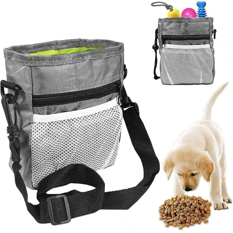 Food Bag For Dogs, Practical Treat Bag With Integrated Dog Waste Bag Dispenser (black)