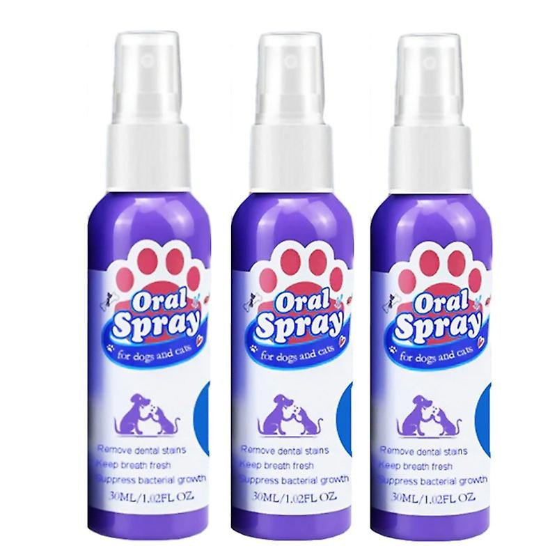 1-3pcs Pet Spray Chien Soins bucco-dentaires Mauvaise haleine Dents Nettoyage Désodorisant d’haleine Décapant de plaque