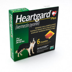 Comprimés à croquer pour les chiens 26-50lbs(12-22kg), Pack 6 HEARTGARD Plus (vert) Comprimés à croquer pour les chiens 26-50lbs(12-22kg), Pack 6 HEARTGARD Plus (vert)