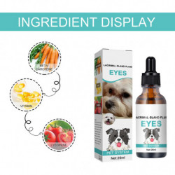 Gouttes de lavage des yeux pour animaux de compagnie pour chiens et chats, nettoyant apaisant pour rinçage des [...]