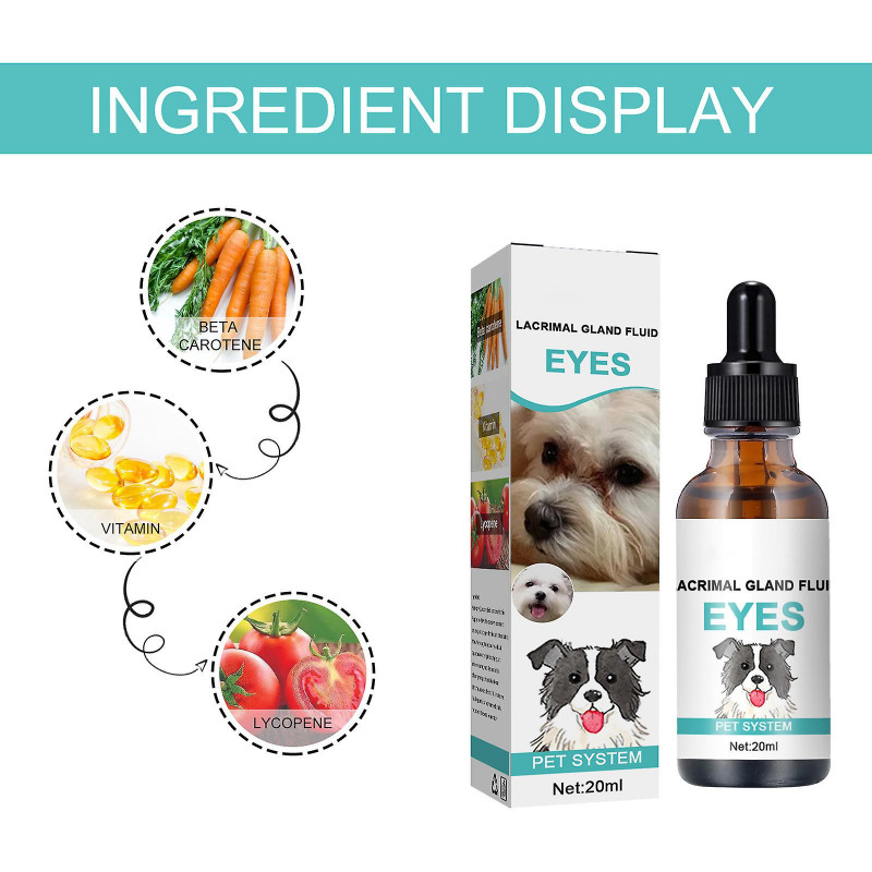 Gouttes de lavage des yeux pour animaux de compagnie pour chiens et chats, nettoyant apaisant pour rinçage des [...]