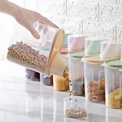 1.9l Plastic Airtight Jar With Lid Cereal Container For Storage (green)