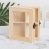 Wooden Tea Bags Storage Box Container With Glass Top 15x13x5cm 4 Sections
