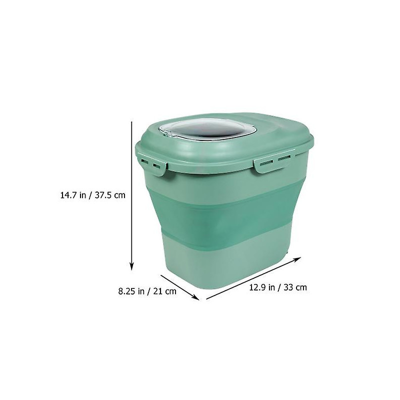1pc Moisture-proof Sealed Pet Food Bucket Fresh-keeping Food Storage Box (green)