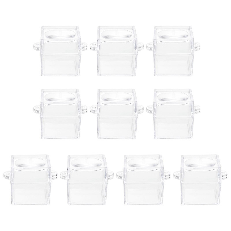 10pcs Pots grossissants ménagers Cages à insectes transparentes Boîtes de loupe pratiques