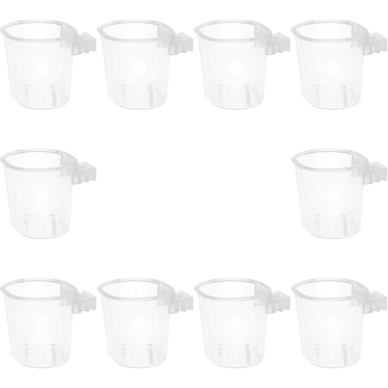 10pcs Small Bird Food And Water Bowl Feeder Parrot Convenient Hanging Container