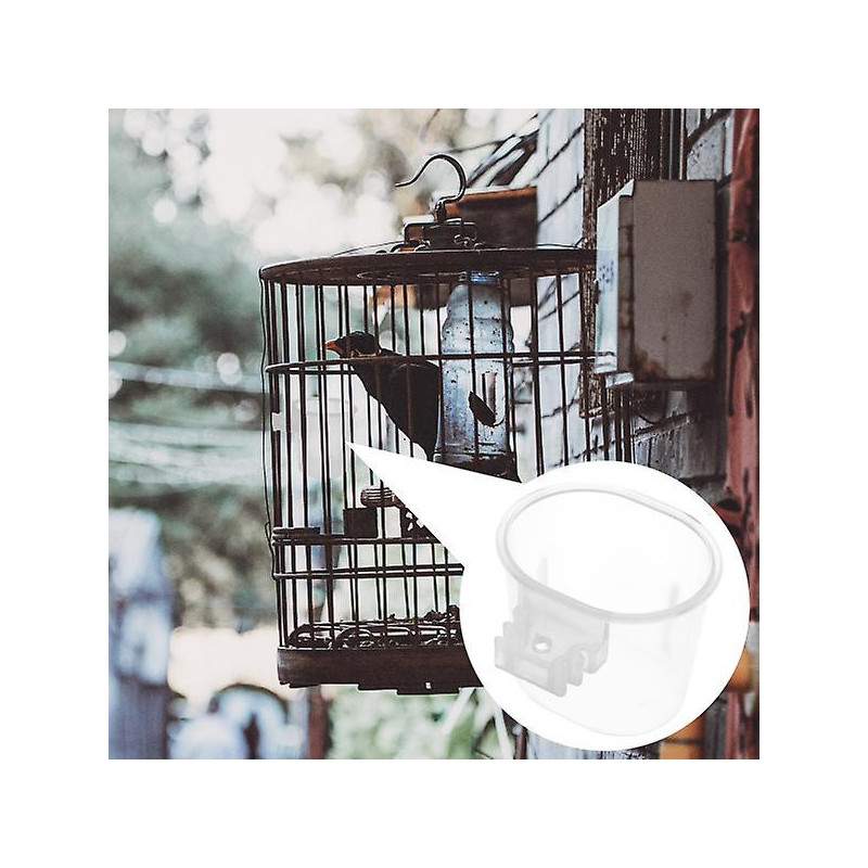 10pcs Small Bird Food And Water Bowl Feeder Parrot Convenient Hanging Container