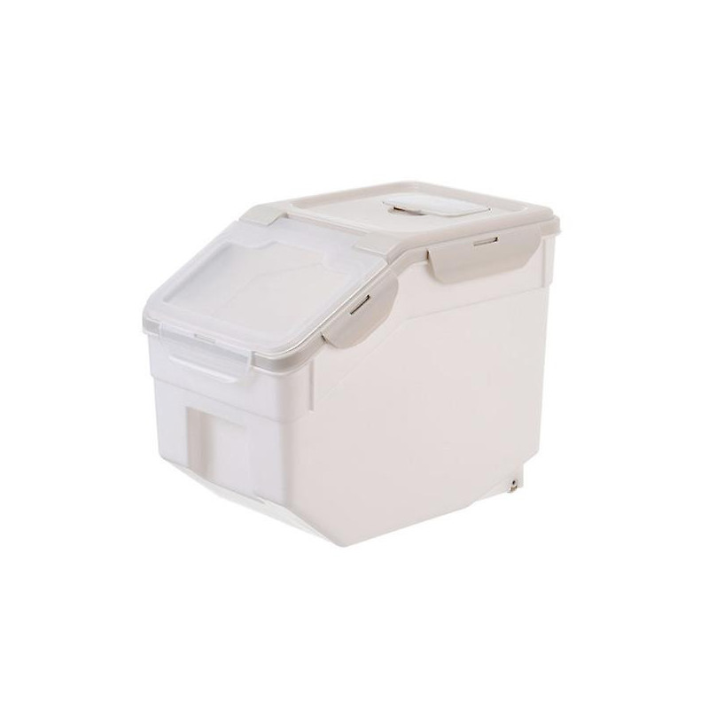 Pet Food Container Moisture Proof Dustproof Dry Food Bucket Storage Case Containers Size L (beige)