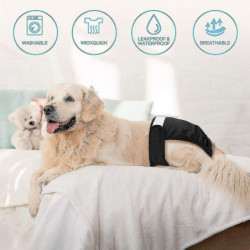 Pack Of 3 Reusable Washable Dog Diapers, Highly Absorbent Dog Physiological Pants Sanitary Diaper Pet Harassment [...]