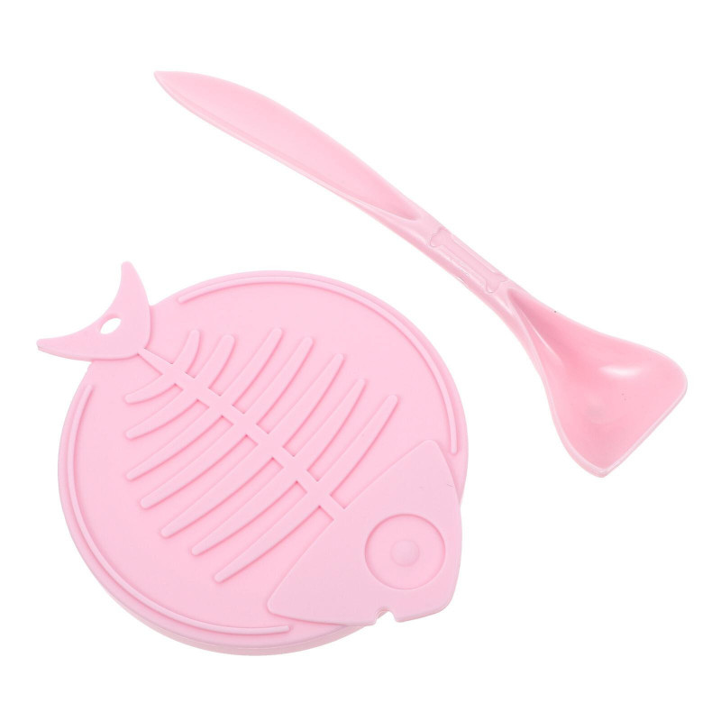 1 Set Of Pet Food Can Cover Pet Feeding Food Lid Spoon Kit Can Cover With Scoop (pink)