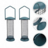 2pcs Bird Food Dispenser Container Metal Bird Feeder Pet Supplies (Green)