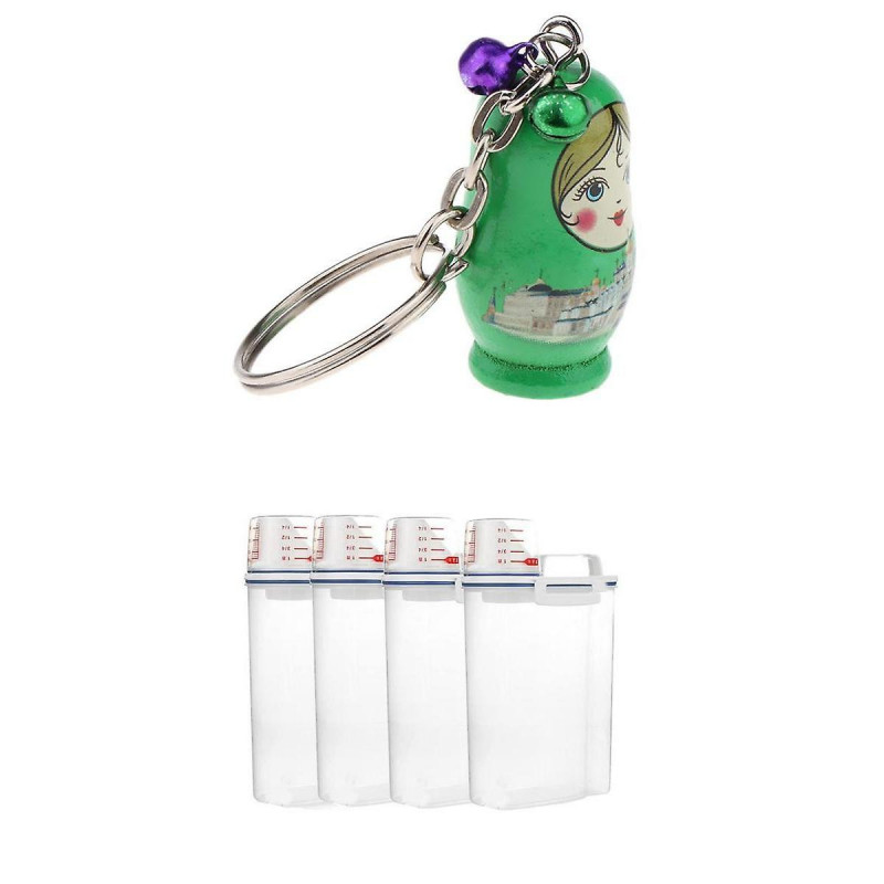 4pcs Cereal Dispenser Rice Storage Box Flour Container Measuring Cup