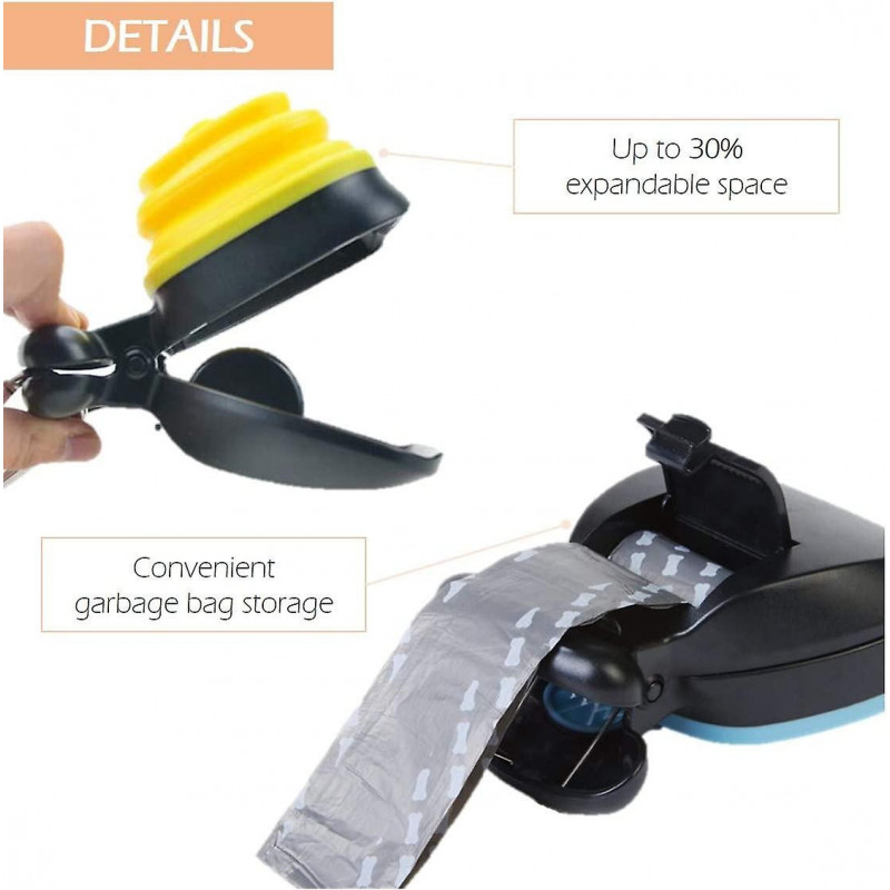 Petite pelle à caca pour chiens, gadget extensible pour caca pour chien avec distributeur de sacs, ramassage [...]