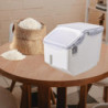 Plastic Rice Storage Bucket Food Grain Seal Locking Lid Organizer Utensils Gray 10kg