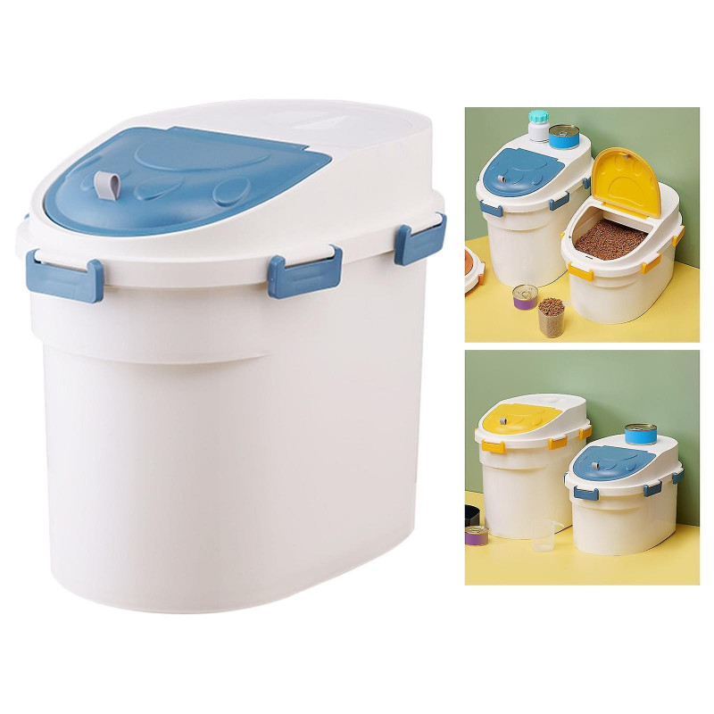 Cat Dog Food Storage Box Bin Container Moistureproof Sealing Bucket Orange L
