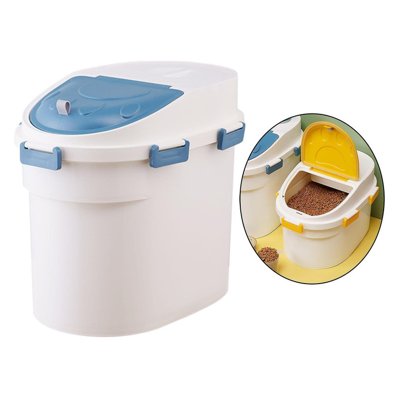 Cat Dog Food Storage Box Bin Container Moistureproof Sealing Bucket Orange L