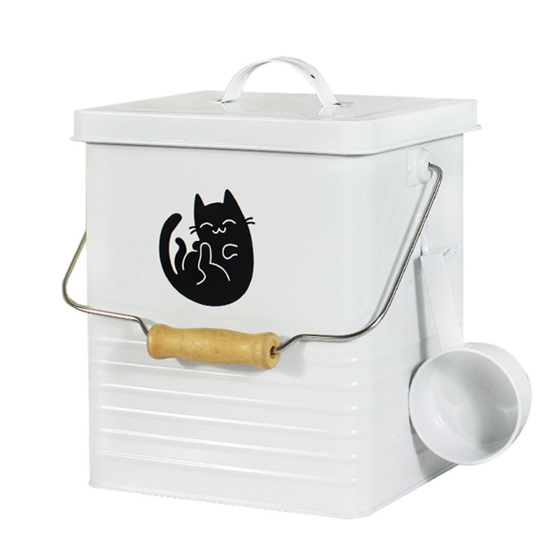 Storage Bucket Sealing Multipurpose For Cereal Rice Flour Cat Food Dog Food White