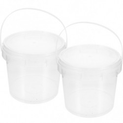 2 Pcs 2L Food Grade Plastic Hand Bucket Transparent Round Storage Bucket Household Ice Cream Storage Tank with Lid 2 Pcs 2L Food Grade Plastic Hand Bucket Transparent Round Storage Bucket Household Ice Cream Storage Tank with Lid