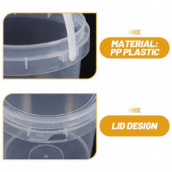 2 Pcs 2L Food Grade Plastic Hand Bucket Transparent Round Storage Bucket Household Ice Cream Storage Tank with Lid 2 Pcs 2L Food Grade Plastic Hand Bucket Transparent Round Storage Bucket Household Ice Cream Storage Tank with Lid