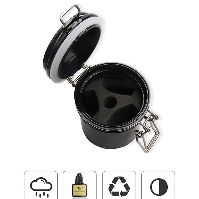 Eyelash Glue Storage For Tank Activated Carbon Sealed Jar Leak Proof Container