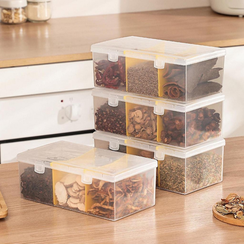 Seasoning Box Kitchen Spice Container Condiment Storage With Buckle Design