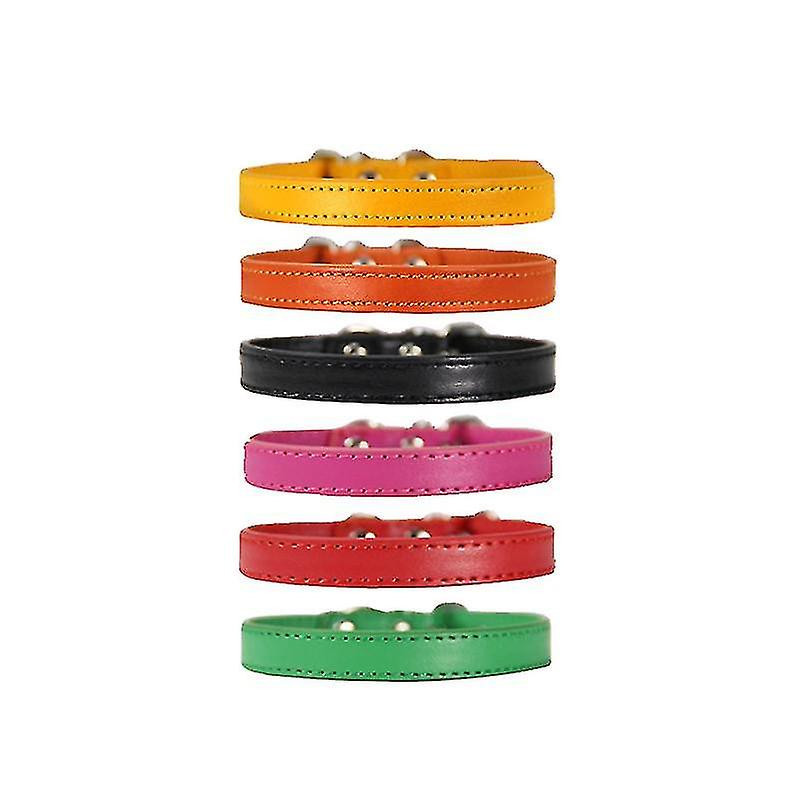 12pcs Simple Pet Pu Collar Fashion Neck Ring Practical Pet Supplies