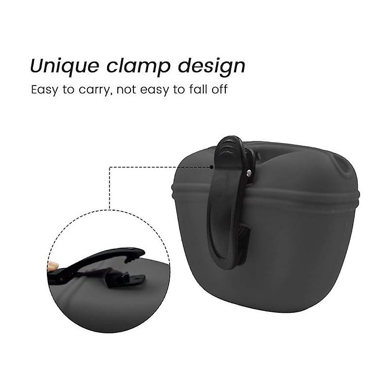 Silicone Dog Treat Pouch - Clip on Portable Training Container Convenient Magnetic Buckle Closing and Waist Clip - [...]