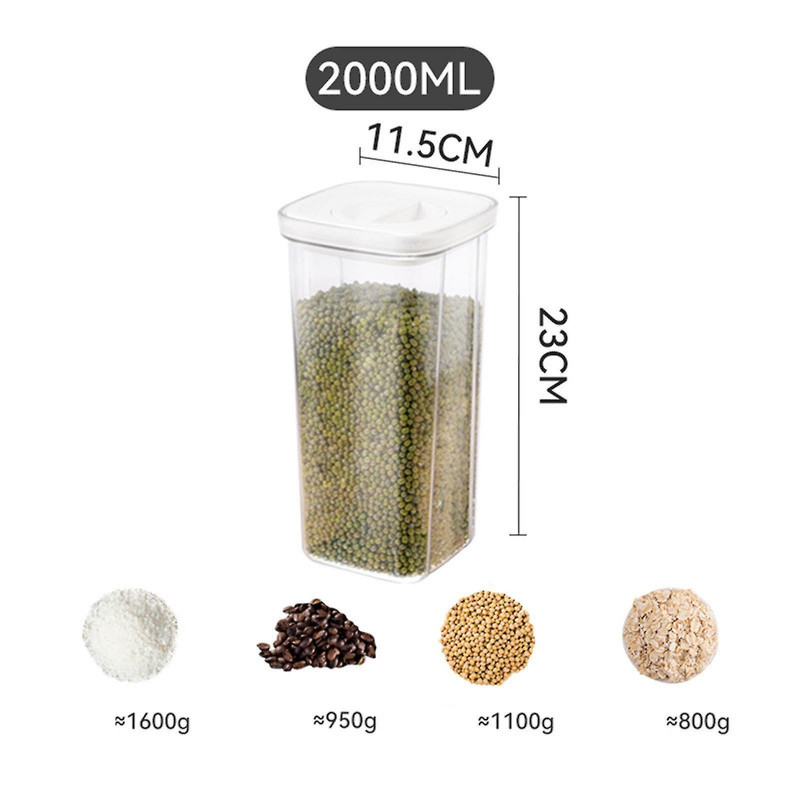 Miscellaneous Grains Barley Noodle Storage Jar Nut Candy Dry Storage Jar Square Transparent Buckle Dry Storage Jar
