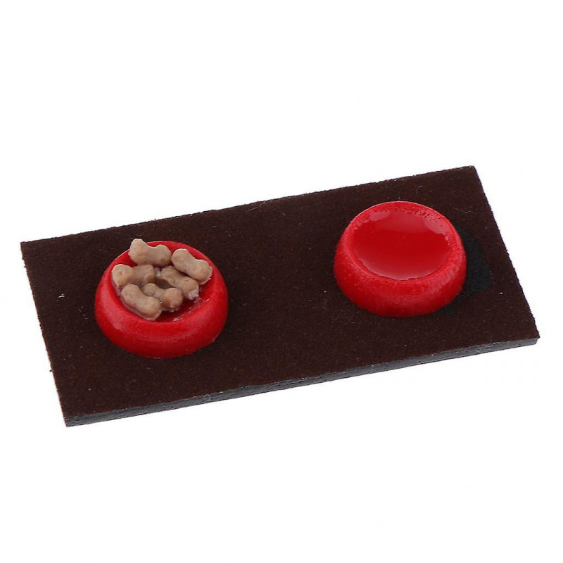 5xdollhouse Miniature 1:12 Toy Pet Dog Food Bowl Set For Fairy Garden Decor