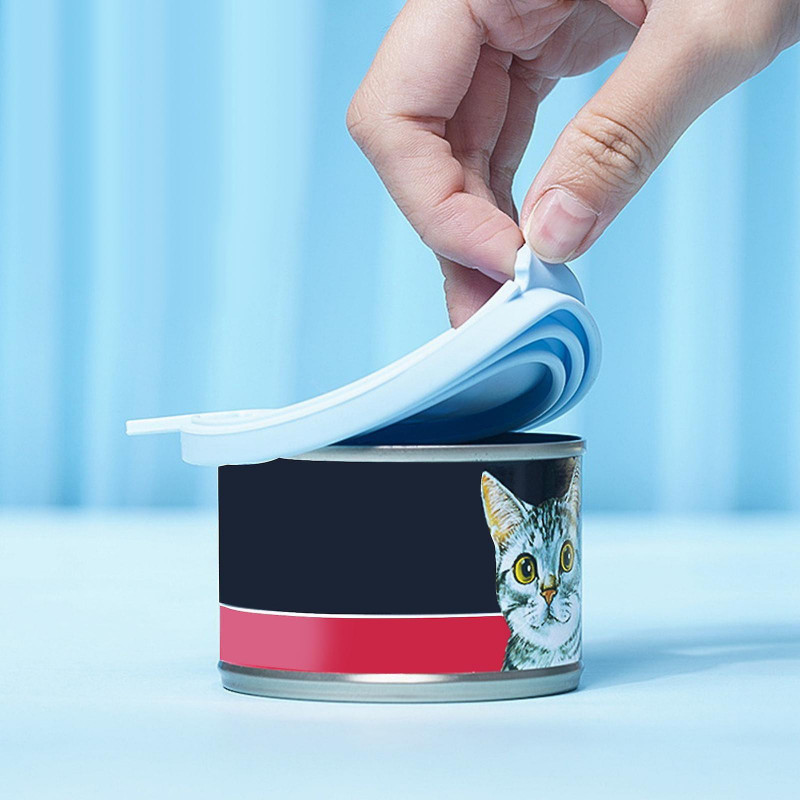 Pet Food Can Cover Universal For Cat Dog Food Fresh Keeping Blue