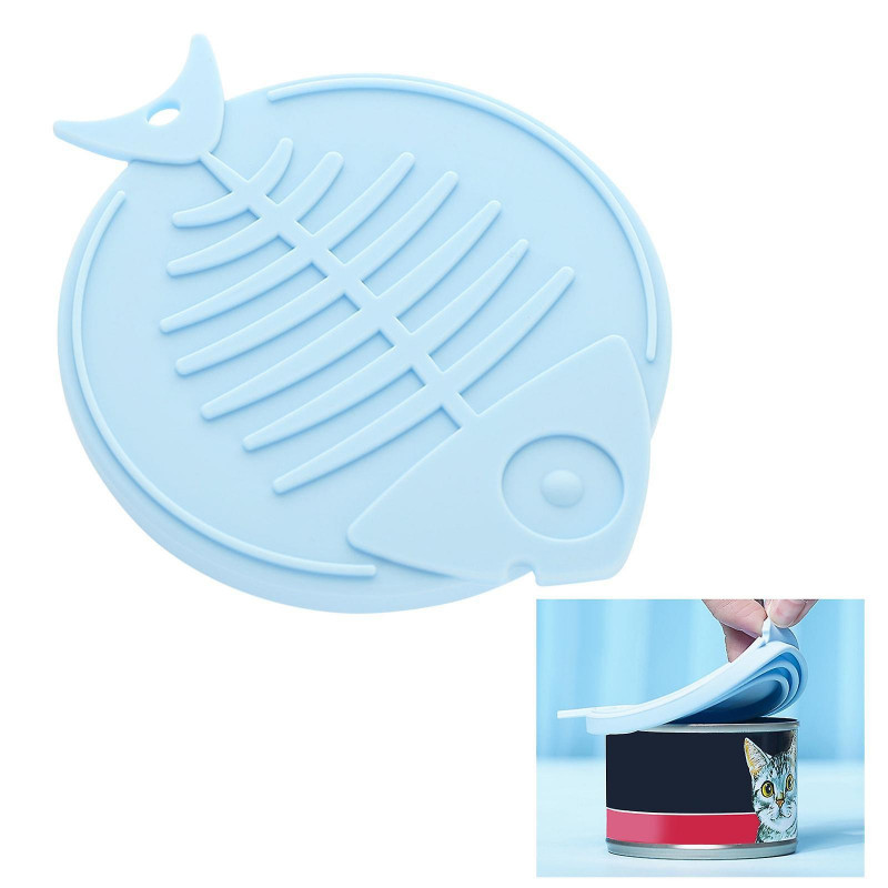 Pet Food Can Cover Universal For Cat Dog Food Fresh Keeping Blue