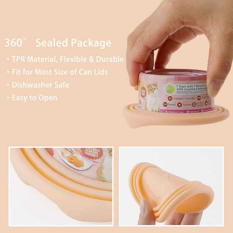 6pcs Dog Food Can Covers Lids, Rubber Cat Food Can Lid For Pet Food Cans, Cat Food Spoons For Wet Food