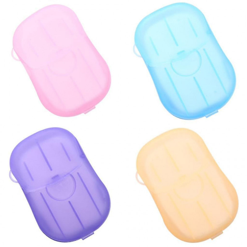 4 boîtes de voyage Portable Jetable Savon Flocons avec Boîte de Rangement Conteneur 2