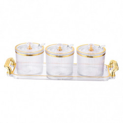 3 Pieces Sugar Spice Bowl Container, Spice Serving Jars Set, Decorative Storage Seasoning Container Box for Kitchen 3 Pieces Sugar Spice Bowl Container, Spice Serving Jars Set, Decorative Storage Seasoning Container Box for Kitchen