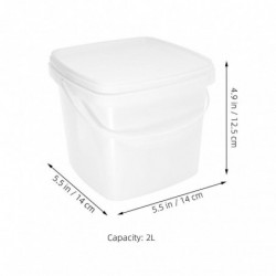 Plastic Bucket with Handle and Lid Reusable Water Bucket Container Portable Bucket (2L) Plastic Bucket with Handle and Lid Reusable Water Bucket Container Portable Bucket (2L)