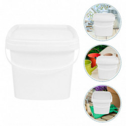 Plastic Bucket with Handle and Lid Reusable Water Bucket Container Portable Bucket (2L) Plastic Bucket with Handle and Lid Reusable Water Bucket Container Portable Bucket (2L)