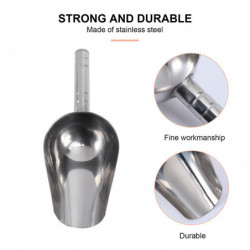 Multifunctional Scoops Stainless Steel Shovel for Pet Food Dry Goods Size M Silver Multifunctional Scoops Stainless Steel Shovel for Pet Food Dry Goods Size M Silver