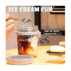 Reusable Overnight Oat Jar, Sealed Storage With Measuring Markers, Spoon For Salads, Yogurt, Oatmea Reusable Overnight Oat Jar, Sealed Storage With Measuring Markers, Spoon For Salads, Yogurt, Oatmea