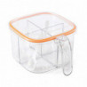One-Piece Spice Storage Box with Spoon Moisture-proof 4-Grid Seasoning Bottle - Q1