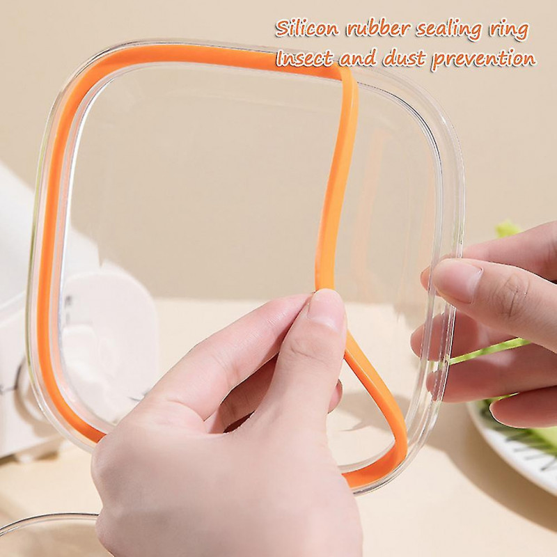 One-Piece Spice Storage Box with Spoon Moisture-proof 4-Grid Seasoning Bottle - Q1