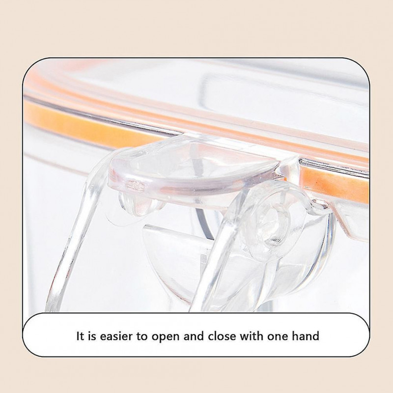 One-Piece Spice Storage Box with Spoon Moisture-proof 4-Grid Seasoning Bottle - Q1